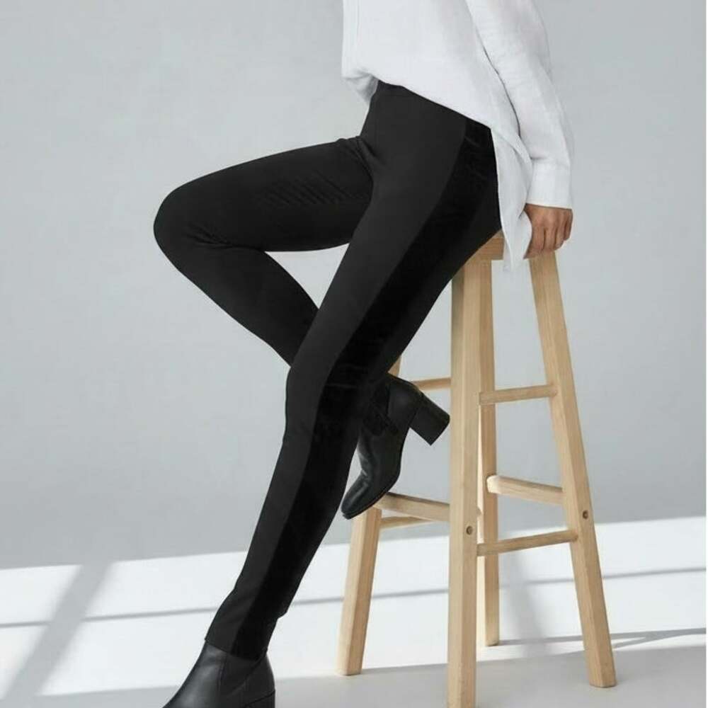 J. Crew Tuxedo Velvet Side Stripe Mid Rise Ankle Dress Pants Back Zip Up 2 Black